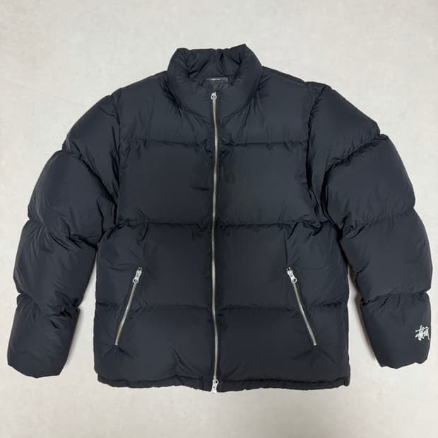 스투시 다운 푸퍼 나일론 패딩 블랙 M