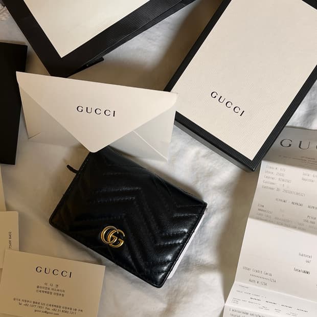 [정품] 구찌 GG 마몽 마몬트 마틀라세 카드지갑