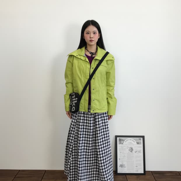 Columbia Lime Green Zip Up Windbreaker