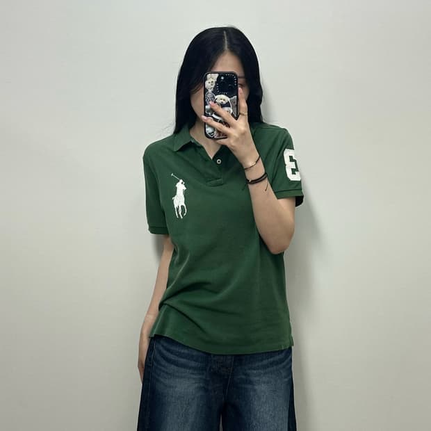 폴로 랄프로렌 빅포니 카키 피케 반팔 카라 티셔츠 