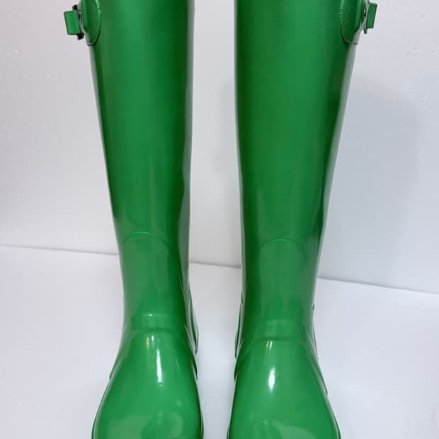 헌터 레인부츠 오리지널 롱부츠 그린 컬러 포인트 235