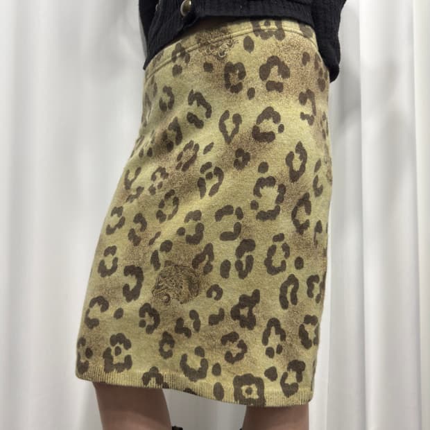 evex by krizia leopard knit skirt