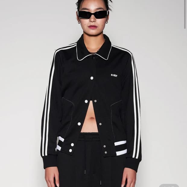 NERDY Varsity Track Jacket Black