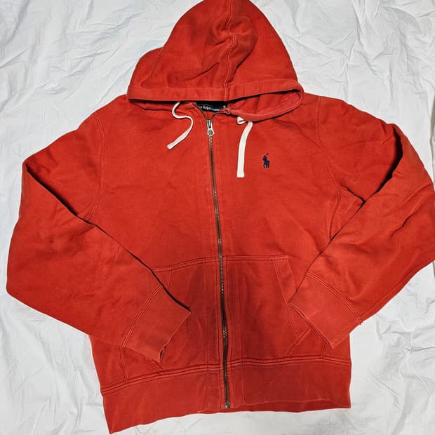 폴로랄프로렌 기모 후드 집업 오렌지 M