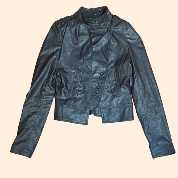 오네 갸루 딥 브라운 가죽 자켓