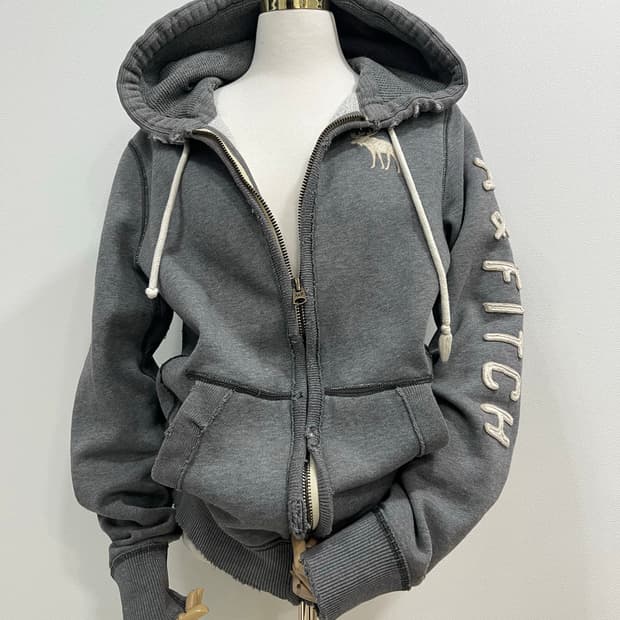 아베크롬비 시그니처 순록 후드집업 그레이