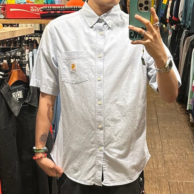 [HI] 칼하트 반팔 셔츠 스카이블루