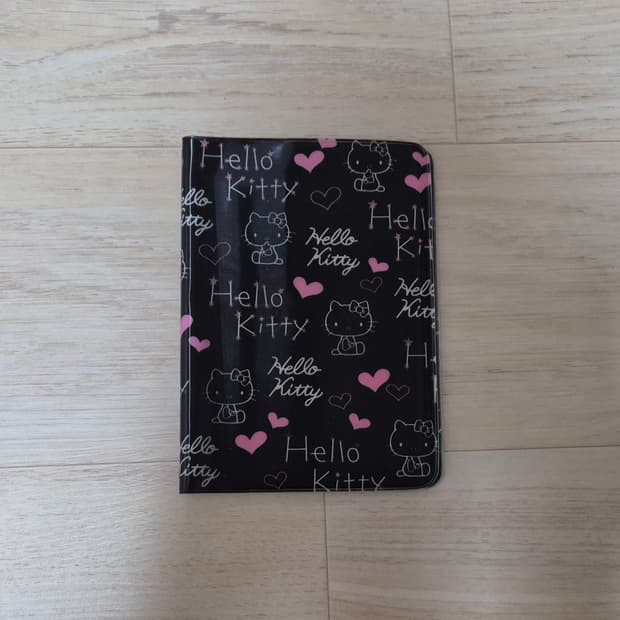 고전 산리오 헬로키티 블랙 여권 케이스 바인더
