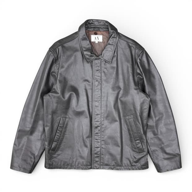 90's 아르마니 익스체인지 레더 자켓