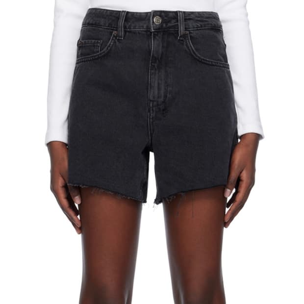 [Ksubi] Black Hi Line Denim Shorts