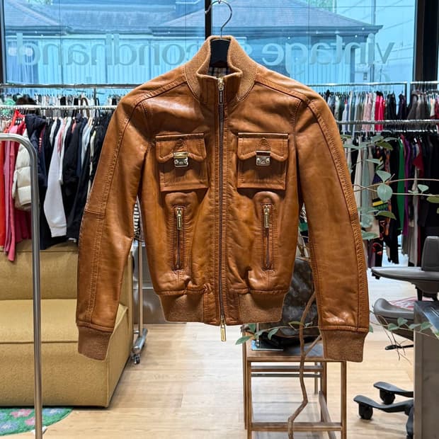 디스퀘어드2 브라운 카우하인드 자켓 