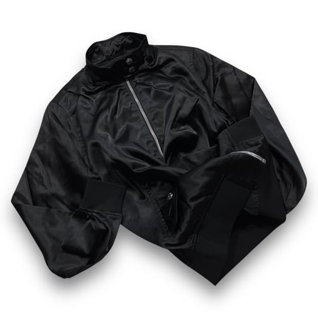캘빈 클라인 딥 다크 글로시 나일론 봄버자켓