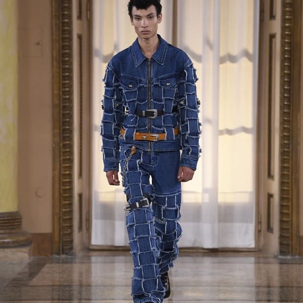 앤더슨벨 24SS 유니섹스 뉴 패치워크 데님 자켓 awa614u - M