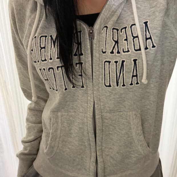 아베크롬비 그레이 후드집업 xs