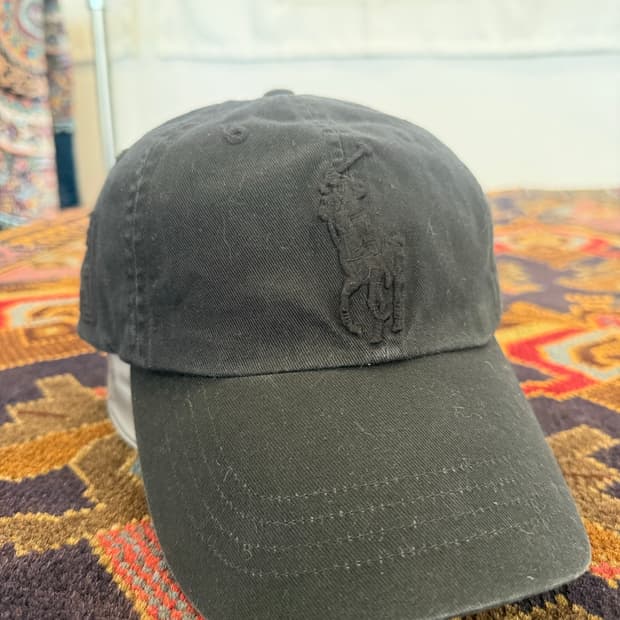 폴로 빅포니 볼캡 올블랙