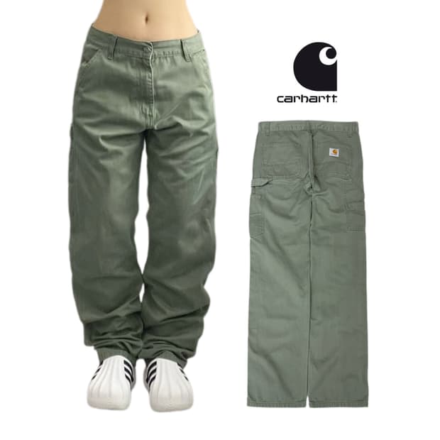 칼하트 WIP 모스그린 카펜터 워크팬츠
