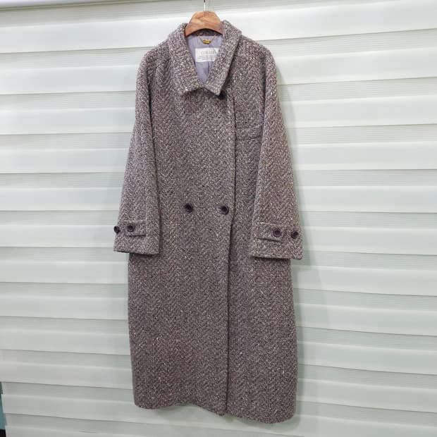 JAPAN 빈티지 CORDIE 트위드울 롱 코트- 우먼프리