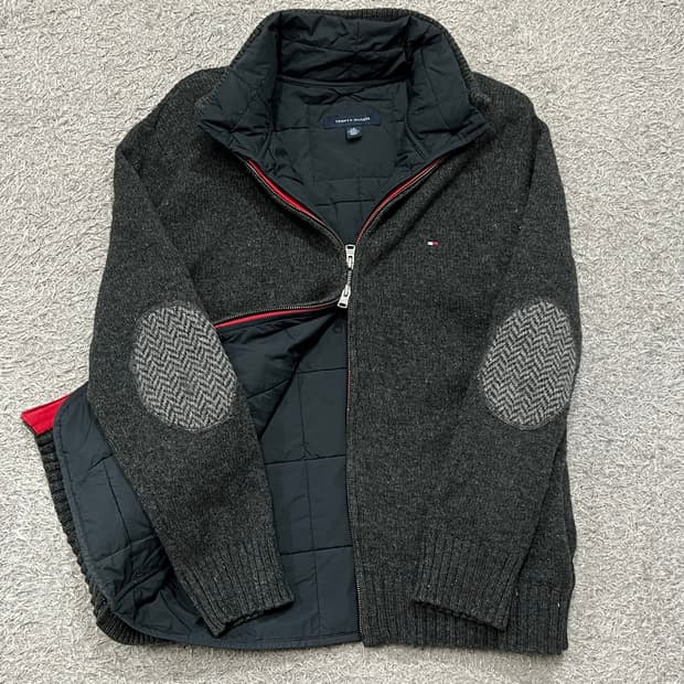 [95-100] 타미힐피거 누빔 니트집업