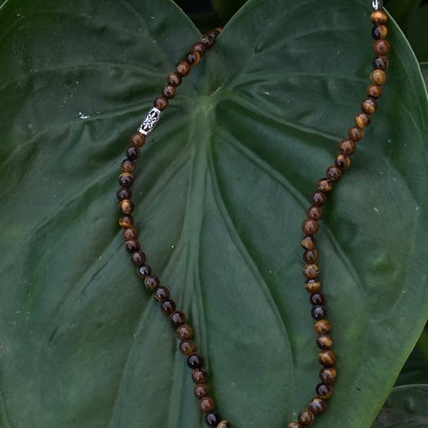 반야사 오리엔탈 천연 담석 초커형 목걸이 빈티지무드