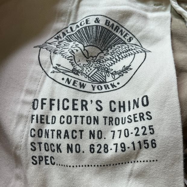 WALLACE&BARNES OFFICERS CHINO PANTS