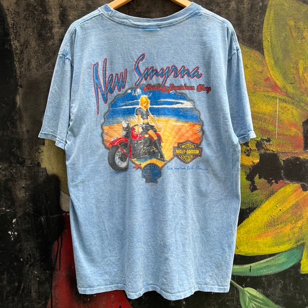 H-D 할리데이비슨 USA 바이크 걸 튜블러 반팔티