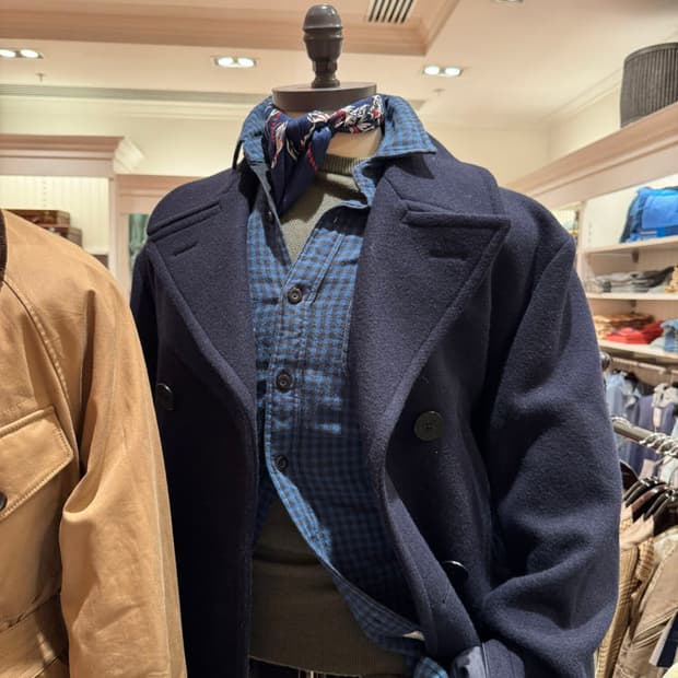 Rrl 플란넬 체크 블루 워크셔츠 L