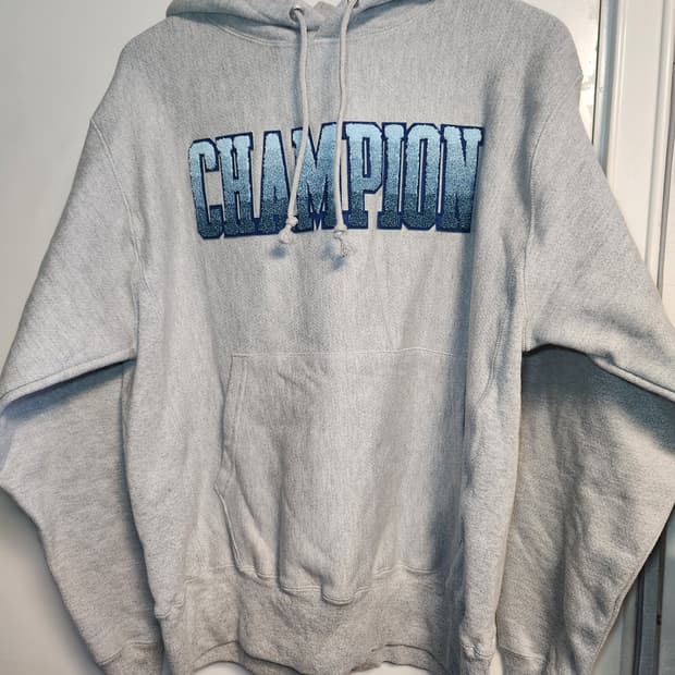 챔피언 USA 리버스위브 그레이 후드 아시아XL