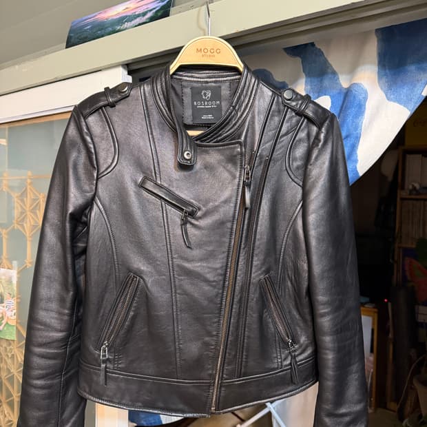 BOSROOM 양가죽 라이더 자켓 블랙