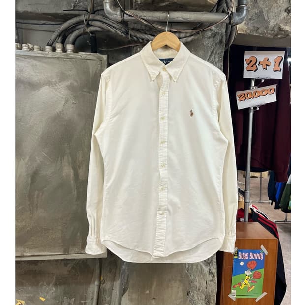폴로 랄프로렌 코튼 셔츠 화이트 M #csz3548