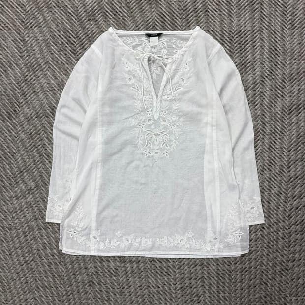 제이크루 엠브로이더리 블라우스 v1971