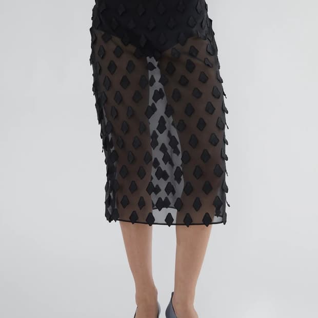 [36]팔로마울 TRIS 시어 미디 스커트