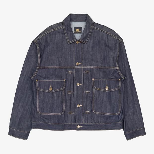 LEE 남녀공용 코듀라 RAW 데님 트러커 자켓 인디고 로우_LE2203