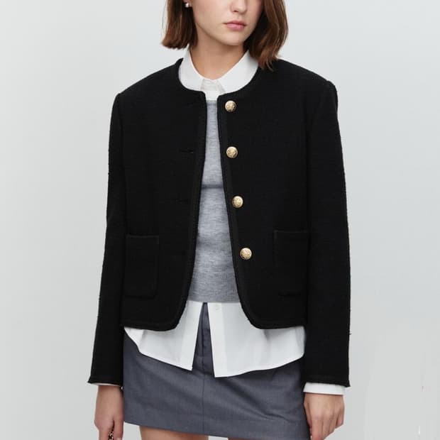 던스트 클래식 버클 트위드 자켓 S