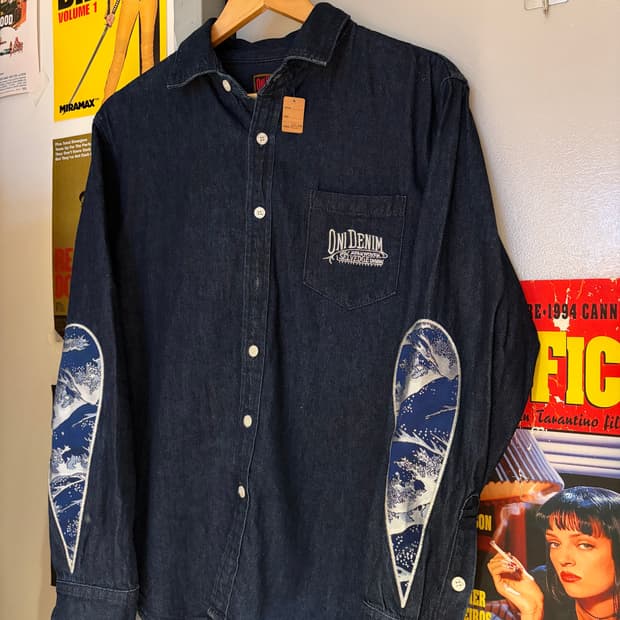 oni denim 오니 데님 자수 셔츠