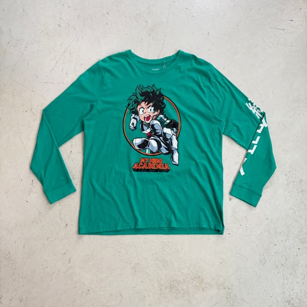 나의 히어로 아카데미아 오피셜 빈티지 롱슬이브 L