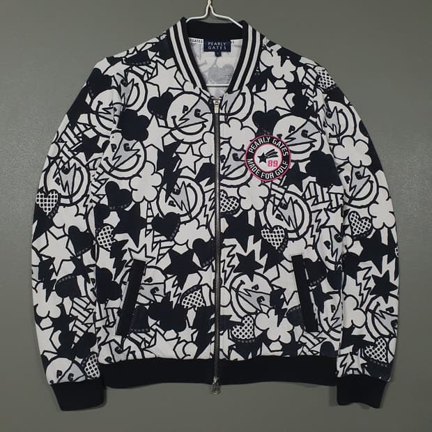 여성 95 파리게이츠 골프 글램 슬램 올오버 그래픽 패턴 코튼 져지 자켓