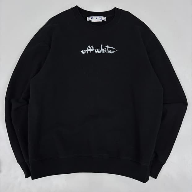 오프화이트 페인트 애로우 슬림 맨투맨