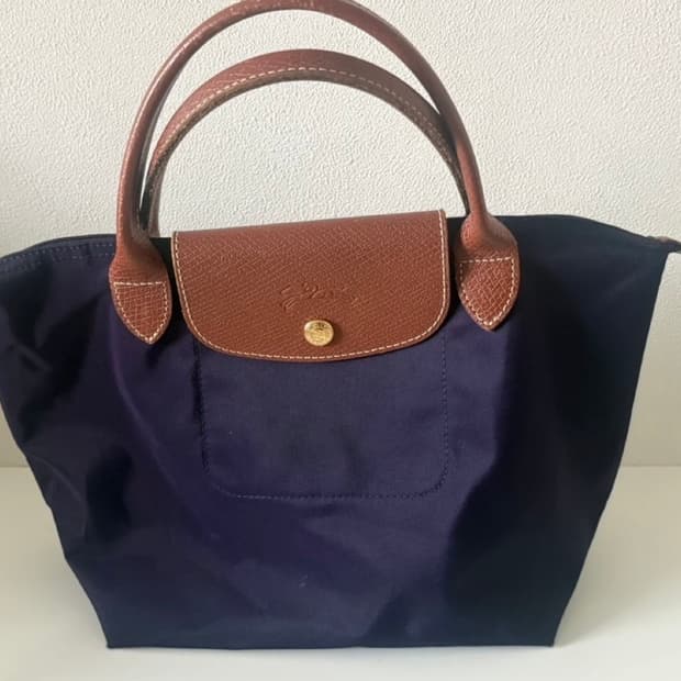 롱샴 르 플라아쥬 퍼플 토트백 s