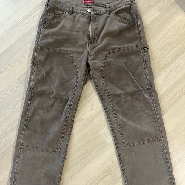 Supreme 슈프림 더블니 코듀로이 팬츠 브라운