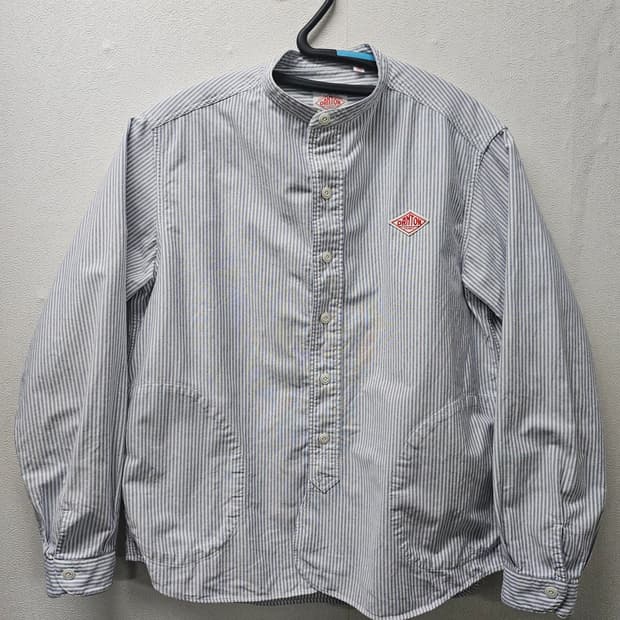 단톤 스트라이프 밴드 카라 셔츠  36