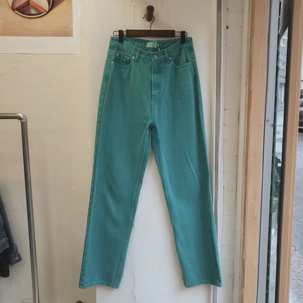 그린블루 빈티지워싱 데님팬츠