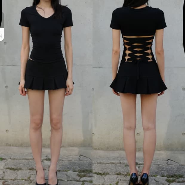 더이너스 플리츠 미니 스커트