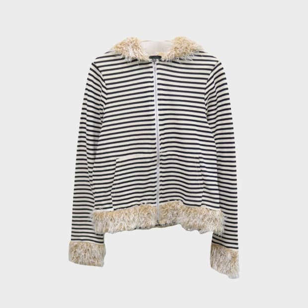 THREE LITTLE BIRDS 스트라이프 퍼 후드집업 60694