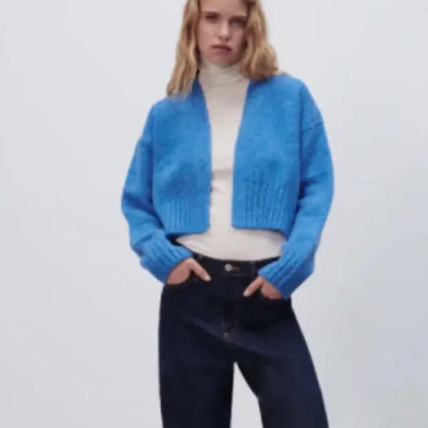 자라 크롭 니트 가디건