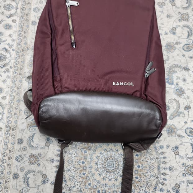 캉골 데일리 레더 메쉬 버건디 1093 노트북 수납 백팩