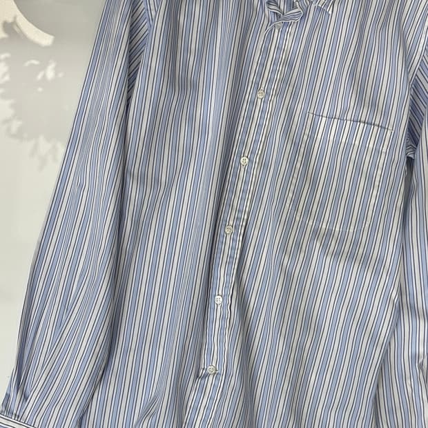 로로피아나 마글리아 블루 아이보리 스트라이프 셔츠