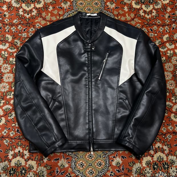 [FREE] Space 레더 바이커 레이싱자켓