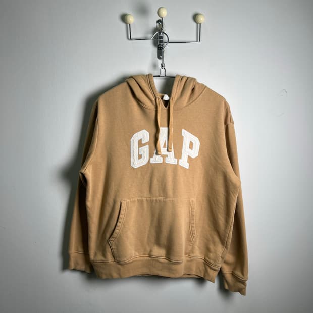 GAP 갭 빅로고 베이지 후드티 M