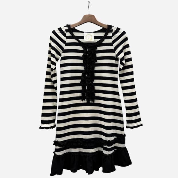 JPN VINTAGE 스트라이프 프릴 미니원피스