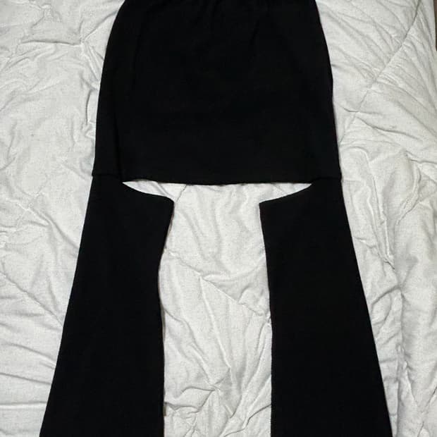 지초이 22-006 플리스 스커트 팬츠 블랙 1